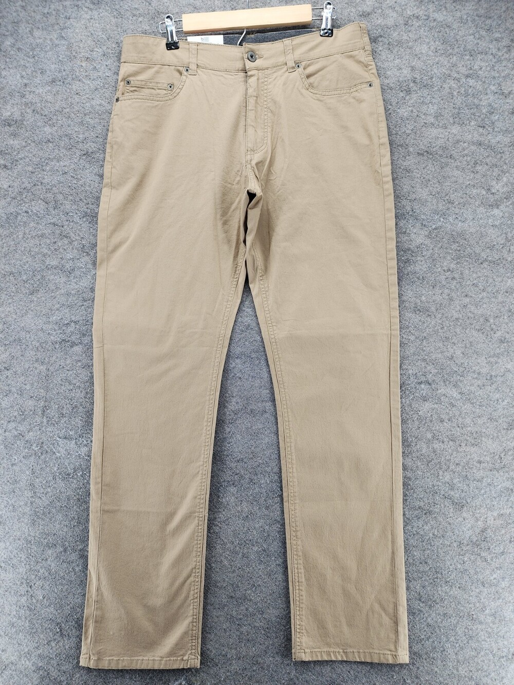 Members Mark Pants Mens 34x32 Mason Straight Fit Beige